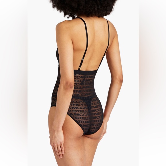 STELLA MCCARTNEY**Black Monogram Mesh Bodysuit***Small $289 - Picture 3 of 3